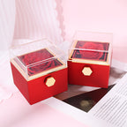 Caja de anillo con forma de flor de jabón 